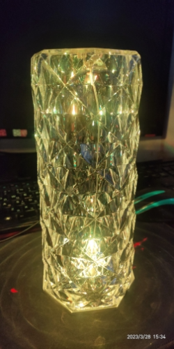 Lampe en verre en cristal  veilleuse tactile, lampe de Table, 3 couleurs photo review