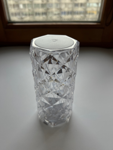 Lampe en verre en cristal  veilleuse tactile, lampe de Table, 3 couleurs photo review